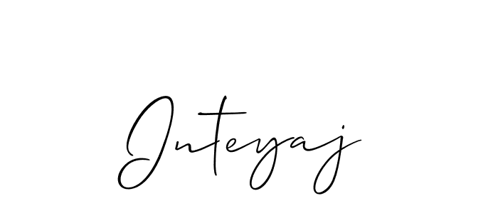 The best way (Allison_Script) to make a short signature is to pick only two or three words in your name. The name Inteyaj include a total of six letters. For converting this name. Inteyaj signature style 2 images and pictures png