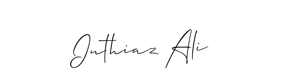 Make a beautiful signature design for name Inthiaz Ali. With this signature (Allison_Script) style, you can create a handwritten signature for free. Inthiaz Ali signature style 2 images and pictures png