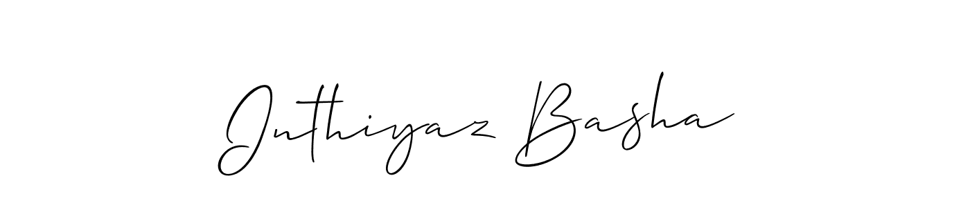 Use a signature maker to create a handwritten signature online. With this signature software, you can design (Allison_Script) your own signature for name Inthiyaz Basha. Inthiyaz Basha signature style 2 images and pictures png