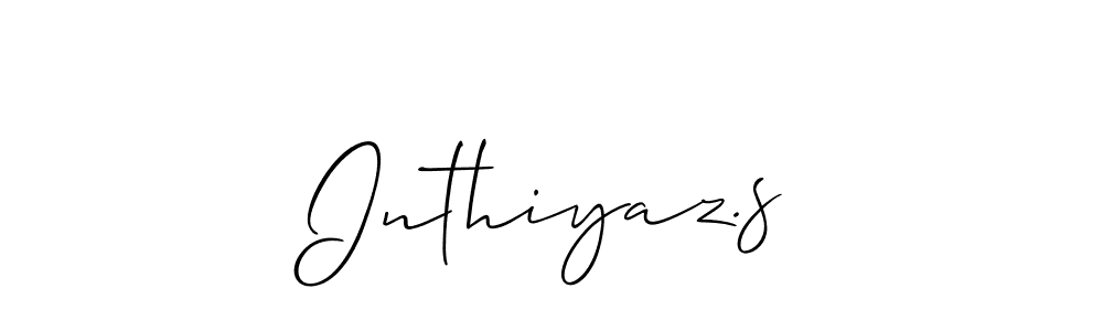 The best way (Allison_Script) to make a short signature is to pick only two or three words in your name. The name Inthiyaz.s include a total of six letters. For converting this name. Inthiyaz.s signature style 2 images and pictures png