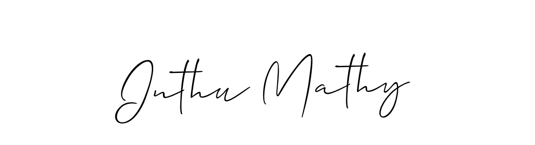 Use a signature maker to create a handwritten signature online. With this signature software, you can design (Allison_Script) your own signature for name Inthu Mathy. Inthu Mathy signature style 2 images and pictures png