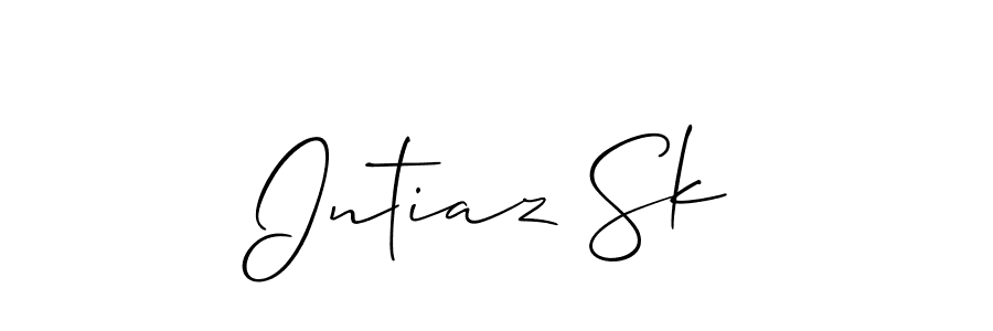 Allison_Script is a professional signature style that is perfect for those who want to add a touch of class to their signature. It is also a great choice for those who want to make their signature more unique. Get Intiaz Sk name to fancy signature for free. Intiaz Sk signature style 2 images and pictures png
