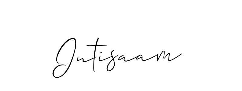 Make a beautiful signature design for name Intisaam. With this signature (Allison_Script) style, you can create a handwritten signature for free. Intisaam signature style 2 images and pictures png