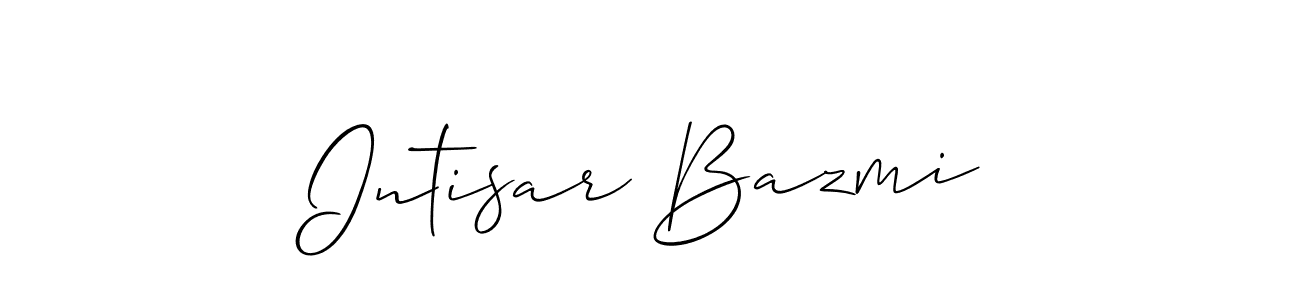 You should practise on your own different ways (Allison_Script) to write your name (Intisar Bazmi) in signature. don't let someone else do it for you. Intisar Bazmi signature style 2 images and pictures png