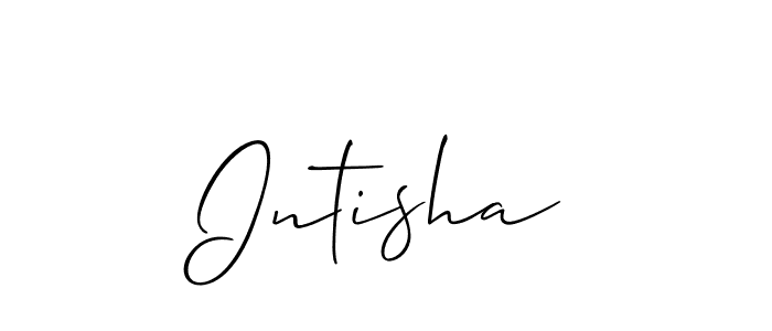 Make a beautiful signature design for name Intisha. With this signature (Allison_Script) style, you can create a handwritten signature for free. Intisha signature style 2 images and pictures png