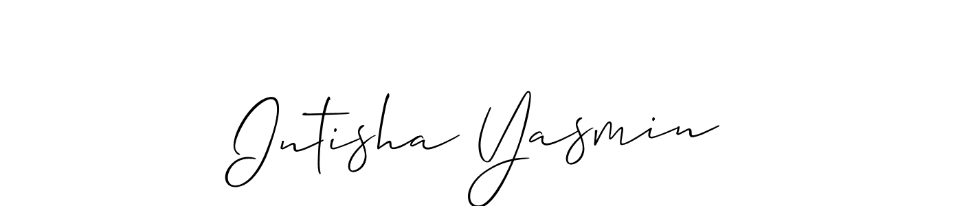 Use a signature maker to create a handwritten signature online. With this signature software, you can design (Allison_Script) your own signature for name Intisha Yasmin. Intisha Yasmin signature style 2 images and pictures png