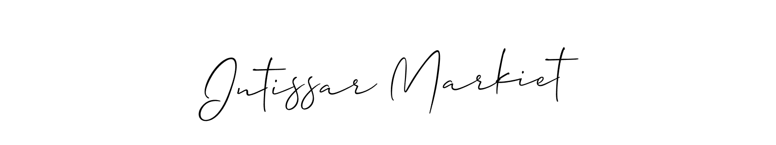 Also You can easily find your signature by using the search form. We will create Intissar Markiet name handwritten signature images for you free of cost using Allison_Script sign style. Intissar Markiet signature style 2 images and pictures png