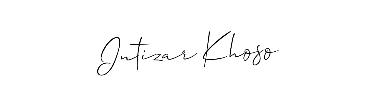 Create a beautiful signature design for name Intizar Khoso. With this signature (Allison_Script) fonts, you can make a handwritten signature for free. Intizar Khoso signature style 2 images and pictures png