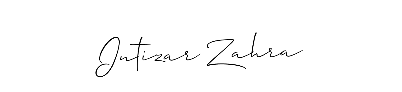 Use a signature maker to create a handwritten signature online. With this signature software, you can design (Allison_Script) your own signature for name Intizar Zahra. Intizar Zahra signature style 2 images and pictures png