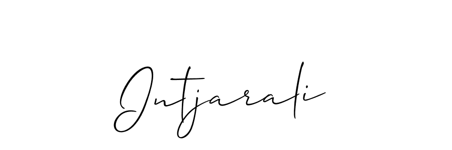 Use a signature maker to create a handwritten signature online. With this signature software, you can design (Allison_Script) your own signature for name Intjarali. Intjarali signature style 2 images and pictures png