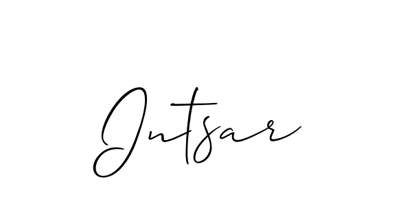 Use a signature maker to create a handwritten signature online. With this signature software, you can design (Allison_Script) your own signature for name Intsar. Intsar signature style 2 images and pictures png
