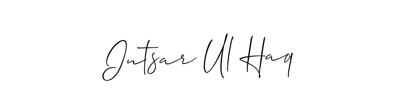 You should practise on your own different ways (Allison_Script) to write your name (Intsar Ul Haq) in signature. don't let someone else do it for you. Intsar Ul Haq signature style 2 images and pictures png