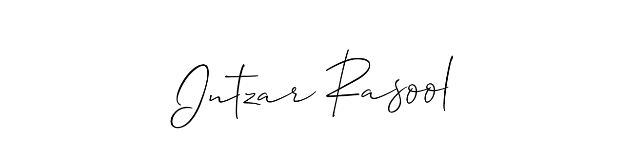Also You can easily find your signature by using the search form. We will create Intzar Rasool name handwritten signature images for you free of cost using Allison_Script sign style. Intzar Rasool signature style 2 images and pictures png