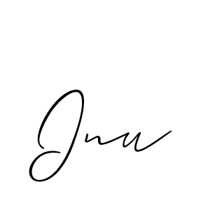 How to make Inu signature? Allison_Script is a professional autograph style. Create handwritten signature for Inu name. Inu signature style 2 images and pictures png