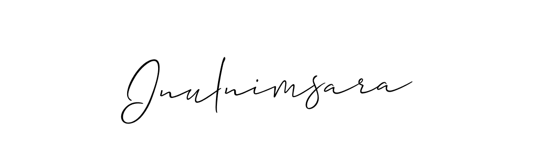 Use a signature maker to create a handwritten signature online. With this signature software, you can design (Allison_Script) your own signature for name Inulnimsara. Inulnimsara signature style 2 images and pictures png