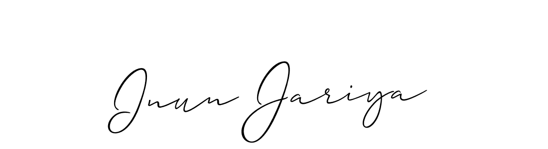 Also You can easily find your signature by using the search form. We will create Inun Jariya name handwritten signature images for you free of cost using Allison_Script sign style. Inun Jariya signature style 2 images and pictures png