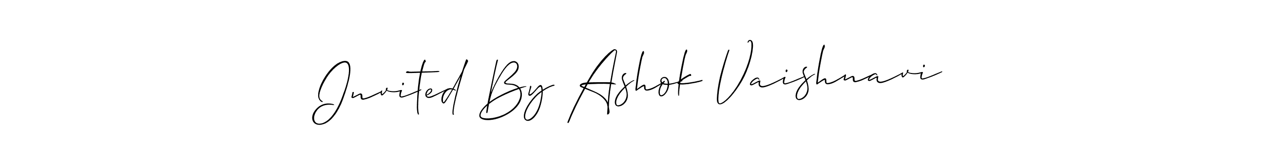 Check out images of Autograph of Invited By Ashok Vaishnavi name. Actor Invited By Ashok Vaishnavi Signature Style. Allison_Script is a professional sign style online. Invited By Ashok Vaishnavi signature style 2 images and pictures png