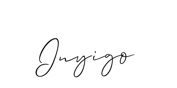 It looks lik you need a new signature style for name Inyigo. Design unique handwritten (Allison_Script) signature with our free signature maker in just a few clicks. Inyigo signature style 2 images and pictures png