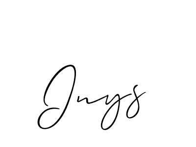 The best way (Allison_Script) to make a short signature is to pick only two or three words in your name. The name Inys include a total of six letters. For converting this name. Inys signature style 2 images and pictures png