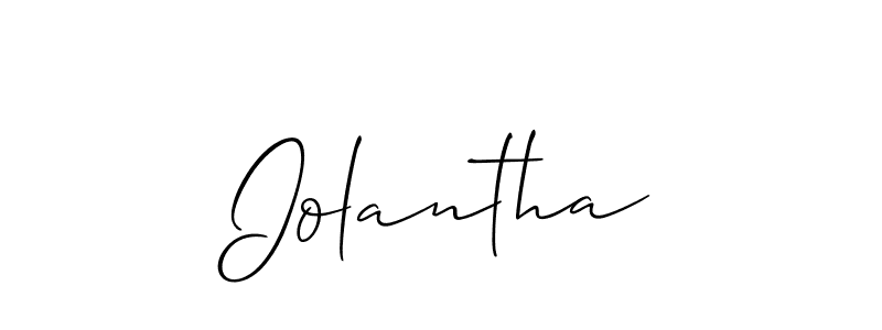 Use a signature maker to create a handwritten signature online. With this signature software, you can design (Allison_Script) your own signature for name Iolantha. Iolantha signature style 2 images and pictures png