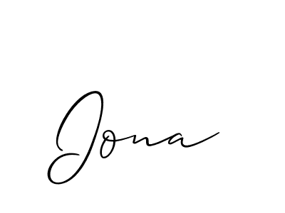 How to make Iona signature? Allison_Script is a professional autograph style. Create handwritten signature for Iona name. Iona signature style 2 images and pictures png