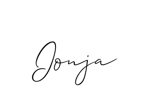Use a signature maker to create a handwritten signature online. With this signature software, you can design (Allison_Script) your own signature for name Ionja. Ionja signature style 2 images and pictures png