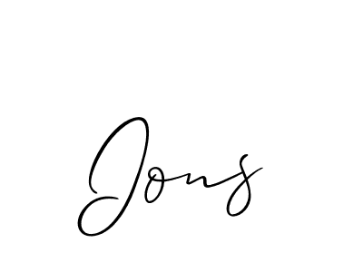 Make a beautiful signature design for name Ions. With this signature (Allison_Script) style, you can create a handwritten signature for free. Ions signature style 2 images and pictures png