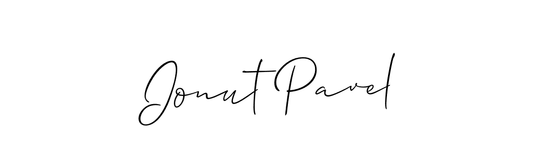 You should practise on your own different ways (Allison_Script) to write your name (Ionut Pavel) in signature. don't let someone else do it for you. Ionut Pavel signature style 2 images and pictures png