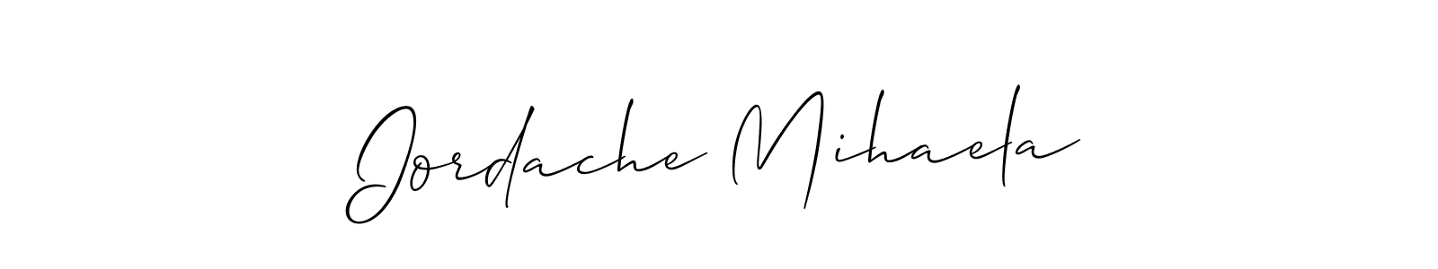 Iordache Mihaela stylish signature style. Best Handwritten Sign (Allison_Script) for my name. Handwritten Signature Collection Ideas for my name Iordache Mihaela. Iordache Mihaela signature style 2 images and pictures png