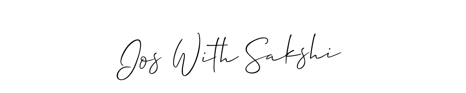 The best way (Allison_Script) to make a short signature is to pick only two or three words in your name. The name Ios With Sakshi include a total of six letters. For converting this name. Ios With Sakshi signature style 2 images and pictures png