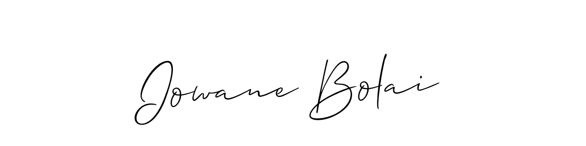 Use a signature maker to create a handwritten signature online. With this signature software, you can design (Allison_Script) your own signature for name Iowane Bolai. Iowane Bolai signature style 2 images and pictures png