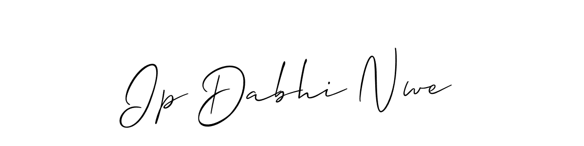 Use a signature maker to create a handwritten signature online. With this signature software, you can design (Allison_Script) your own signature for name Ip Dabhi Nwe. Ip Dabhi Nwe signature style 2 images and pictures png