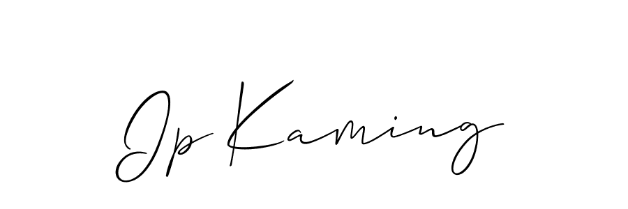 It looks lik you need a new signature style for name Ip Kaming. Design unique handwritten (Allison_Script) signature with our free signature maker in just a few clicks. Ip Kaming signature style 2 images and pictures png