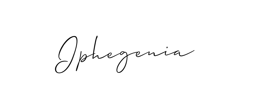 Allison_Script is a professional signature style that is perfect for those who want to add a touch of class to their signature. It is also a great choice for those who want to make their signature more unique. Get Iphegenia name to fancy signature for free. Iphegenia signature style 2 images and pictures png