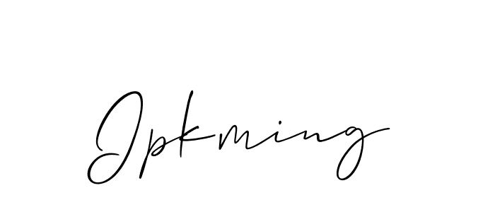 Also You can easily find your signature by using the search form. We will create Ipkming name handwritten signature images for you free of cost using Allison_Script sign style. Ipkming signature style 2 images and pictures png