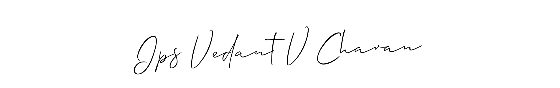 How to Draw Ips Vedant V Chavan signature style? Allison_Script is a latest design signature styles for name Ips Vedant V Chavan. Ips Vedant V Chavan signature style 2 images and pictures png