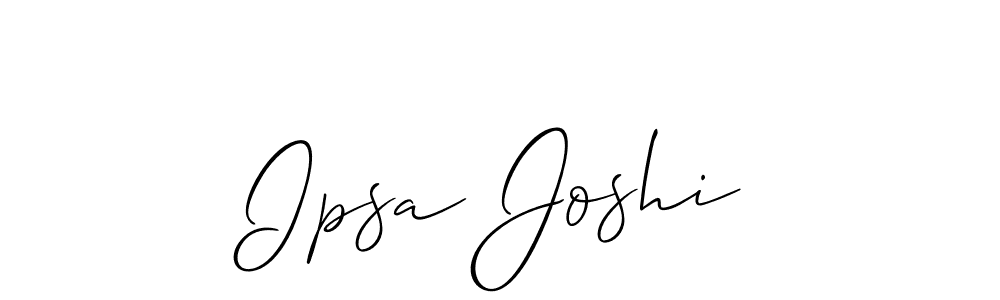 You should practise on your own different ways (Allison_Script) to write your name (Ipsa Joshi) in signature. don't let someone else do it for you. Ipsa Joshi signature style 2 images and pictures png