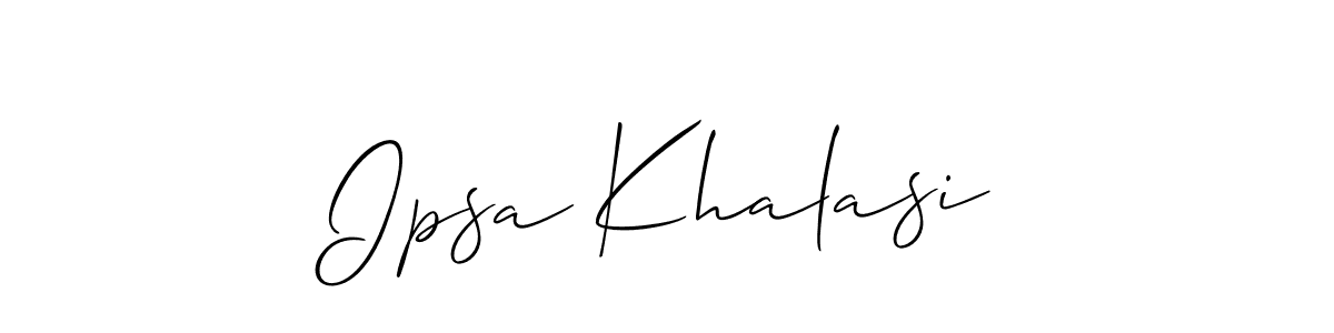 Best and Professional Signature Style for Ipsa Khalasi. Allison_Script Best Signature Style Collection. Ipsa Khalasi signature style 2 images and pictures png