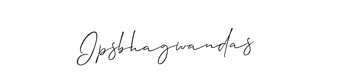 Use a signature maker to create a handwritten signature online. With this signature software, you can design (Allison_Script) your own signature for name Ipsbhagwandas. Ipsbhagwandas signature style 2 images and pictures png