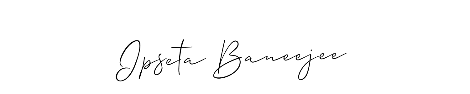 How to Draw Ipseta Baneejee signature style? Allison_Script is a latest design signature styles for name Ipseta Baneejee. Ipseta Baneejee signature style 2 images and pictures png