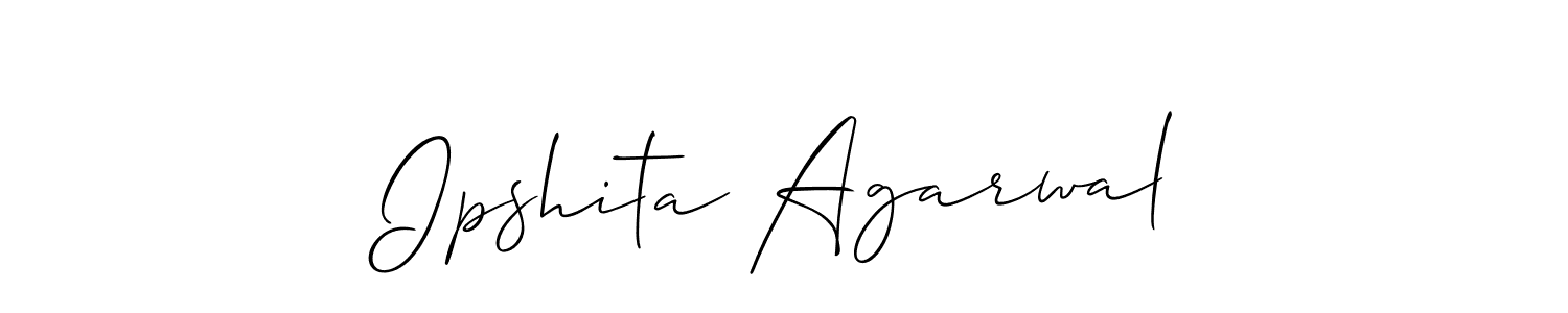 Also we have Ipshita Agarwal name is the best signature style. Create professional handwritten signature collection using Allison_Script autograph style. Ipshita Agarwal signature style 2 images and pictures png