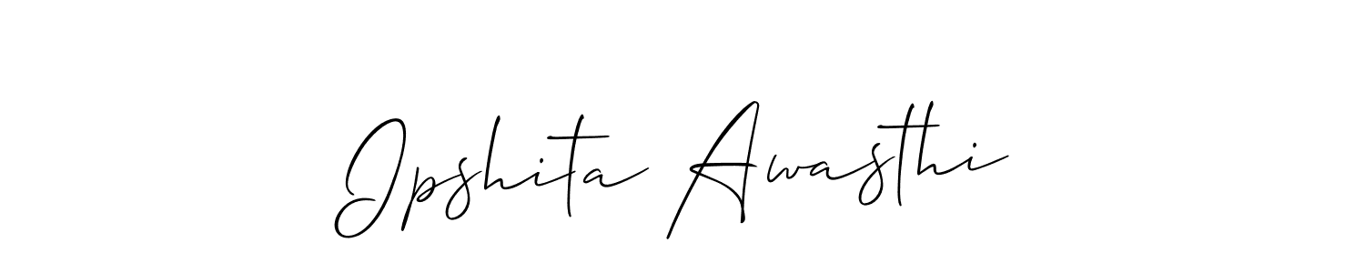 This is the best signature style for the Ipshita Awasthi name. Also you like these signature font (Allison_Script). Mix name signature. Ipshita Awasthi signature style 2 images and pictures png