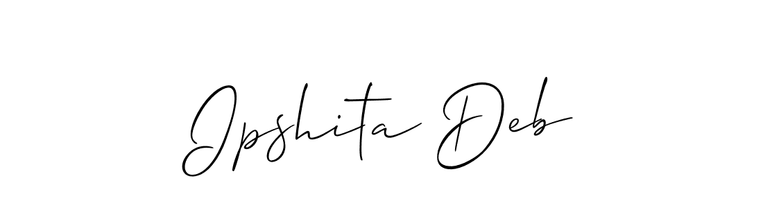 Design your own signature with our free online signature maker. With this signature software, you can create a handwritten (Allison_Script) signature for name Ipshita Deb. Ipshita Deb signature style 2 images and pictures png