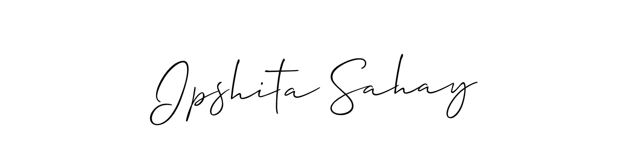 How to make Ipshita Sahay name signature. Use Allison_Script style for creating short signs online. This is the latest handwritten sign. Ipshita Sahay signature style 2 images and pictures png