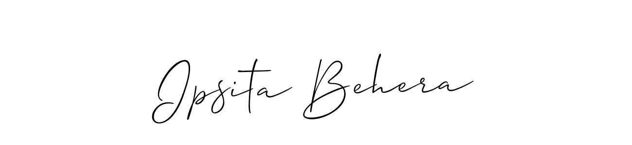 How to make Ipsita Behera name signature. Use Allison_Script style for creating short signs online. This is the latest handwritten sign. Ipsita Behera signature style 2 images and pictures png