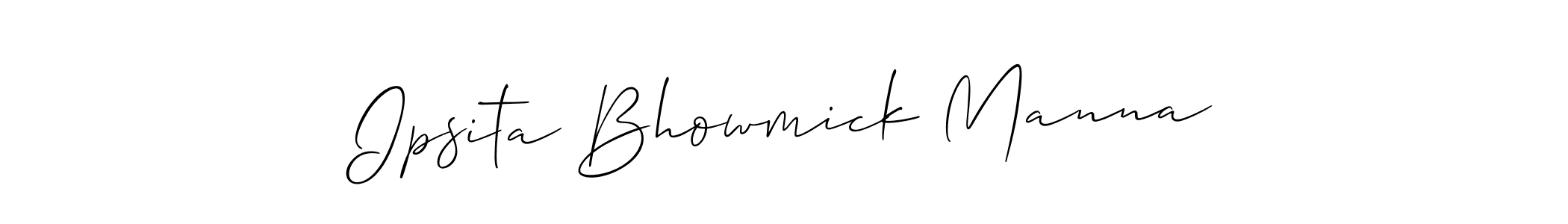 Allison_Script is a professional signature style that is perfect for those who want to add a touch of class to their signature. It is also a great choice for those who want to make their signature more unique. Get Ipsita Bhowmick Manna name to fancy signature for free. Ipsita Bhowmick Manna signature style 2 images and pictures png