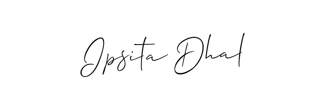 Create a beautiful signature design for name Ipsita Dhal. With this signature (Allison_Script) fonts, you can make a handwritten signature for free. Ipsita Dhal signature style 2 images and pictures png