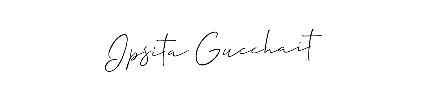Make a short Ipsita Gucchait signature style. Manage your documents anywhere anytime using Allison_Script. Create and add eSignatures, submit forms, share and send files easily. Ipsita Gucchait signature style 2 images and pictures png