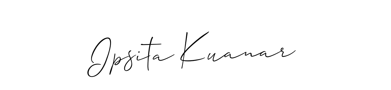 Use a signature maker to create a handwritten signature online. With this signature software, you can design (Allison_Script) your own signature for name Ipsita Kuanar. Ipsita Kuanar signature style 2 images and pictures png