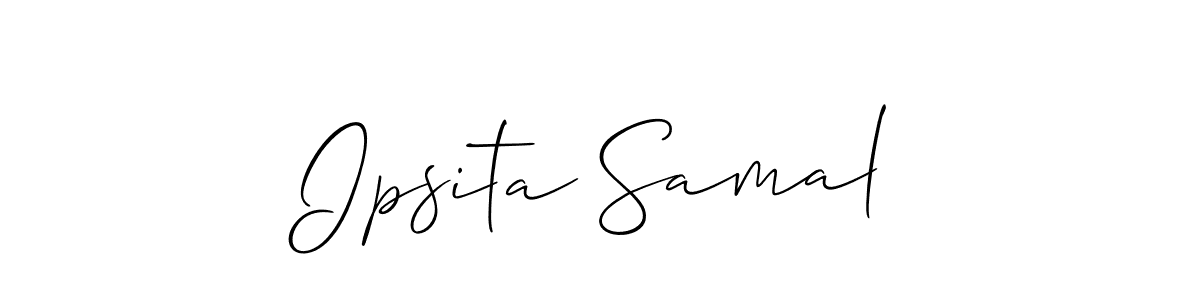 Make a short Ipsita Samal signature style. Manage your documents anywhere anytime using Allison_Script. Create and add eSignatures, submit forms, share and send files easily. Ipsita Samal signature style 2 images and pictures png